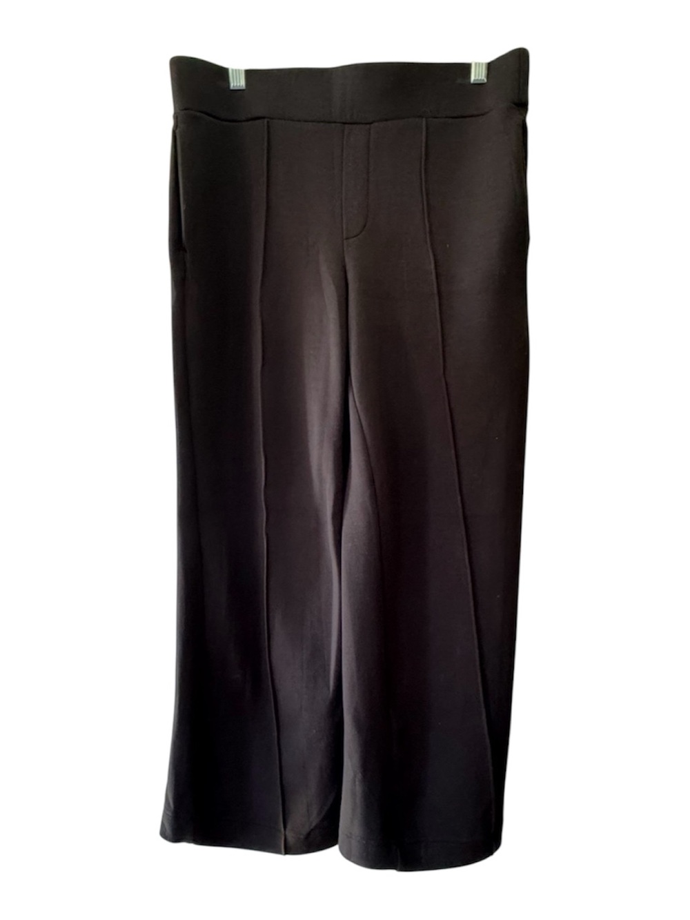 Counterparts Women’s Black Pull On Cropped Wide Leg Career Pants Medium Stretch